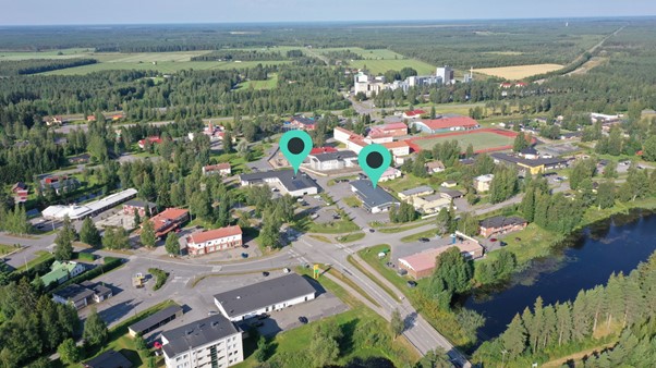 Ilmakuva Utajärven terveyskeskus ja vuodeosasto.
